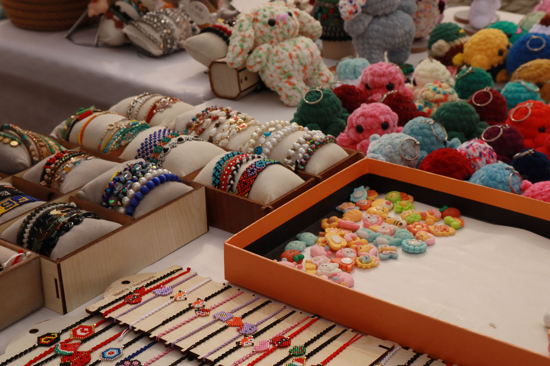 Homemade crafts on sale.